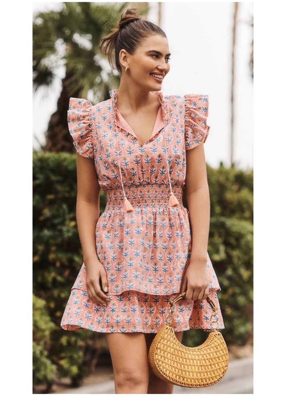 Marea Sarah Flutter Dress in
Coral- XS